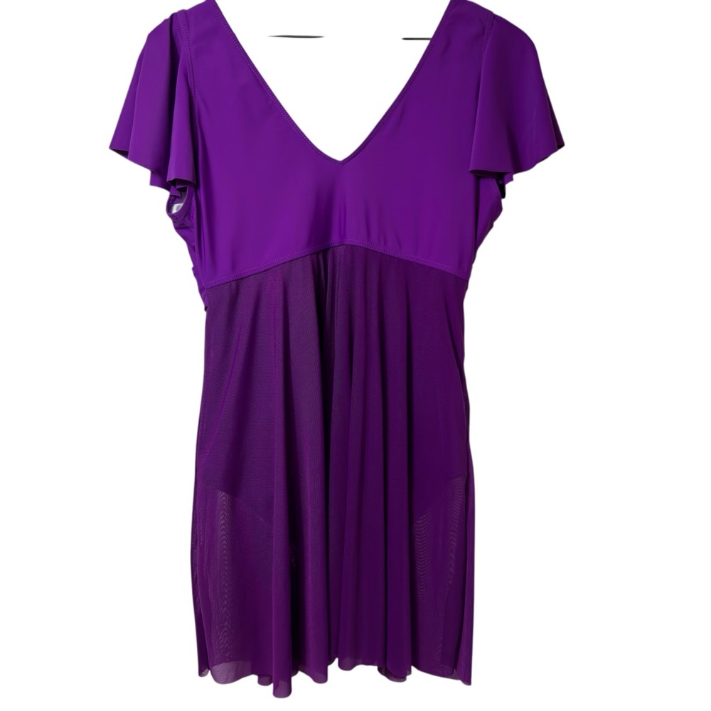 BLOOMING JELLY PURPLE ONE PIECE SWIMSUIT DRESS PLUS SIZE XXL BRAND NEW - Picture 2 of 6